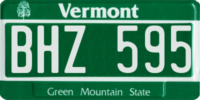 VT license plate BHZ595