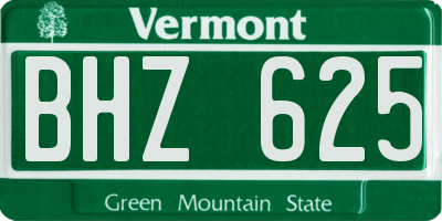 VT license plate BHZ625