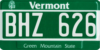 VT license plate BHZ626