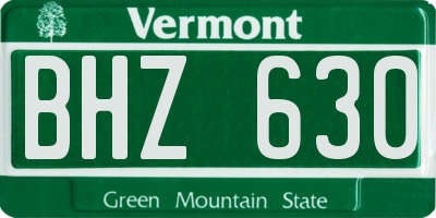 VT license plate BHZ630