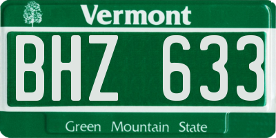 VT license plate BHZ633