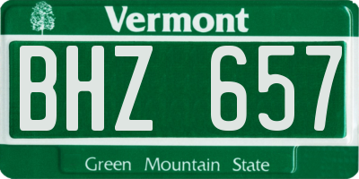 VT license plate BHZ657