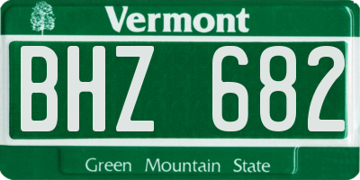 VT license plate BHZ682