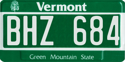 VT license plate BHZ684
