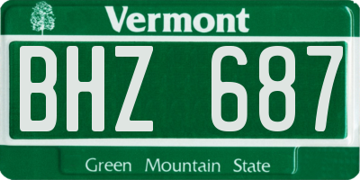 VT license plate BHZ687