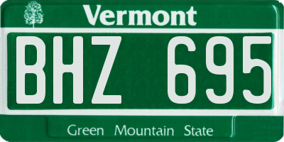 VT license plate BHZ695