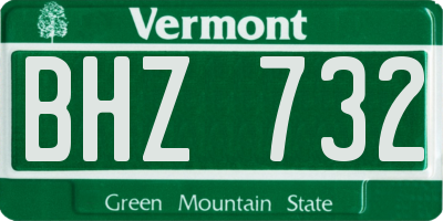 VT license plate BHZ732