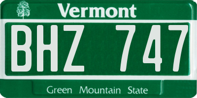 VT license plate BHZ747