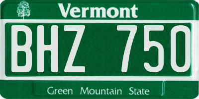 VT license plate BHZ750
