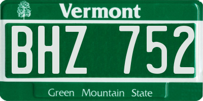 VT license plate BHZ752