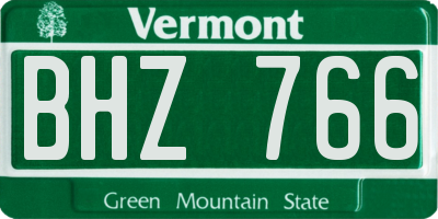 VT license plate BHZ766
