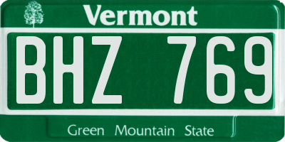 VT license plate BHZ769
