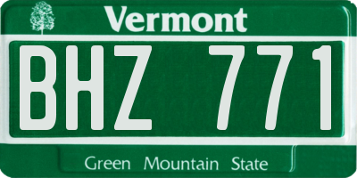 VT license plate BHZ771
