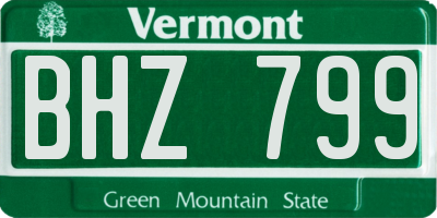 VT license plate BHZ799