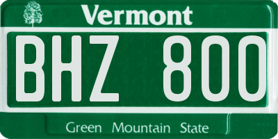 VT license plate BHZ800