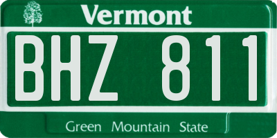 VT license plate BHZ811