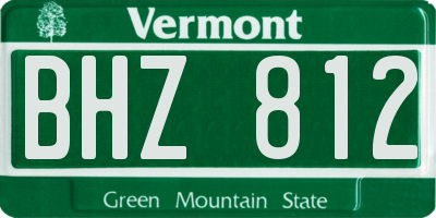 VT license plate BHZ812