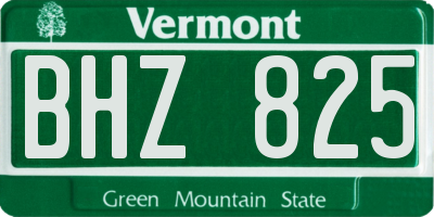 VT license plate BHZ825