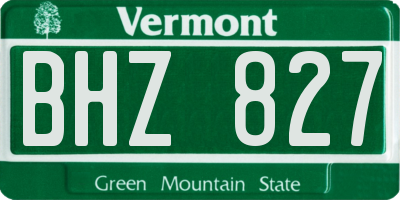 VT license plate BHZ827