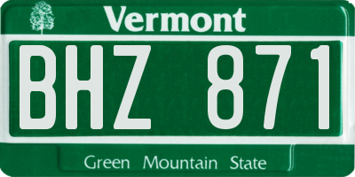 VT license plate BHZ871