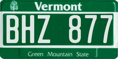 VT license plate BHZ877