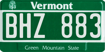 VT license plate BHZ883