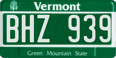 VT license plate BHZ939