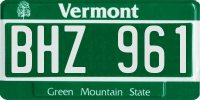 VT license plate BHZ961
