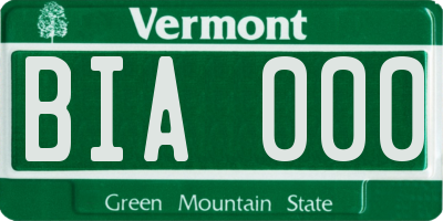 VT license plate BIA000
