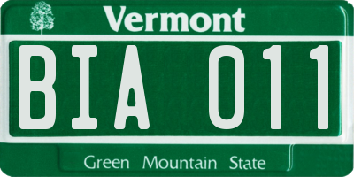 VT license plate BIA011