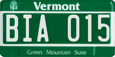 VT license plate BIA015