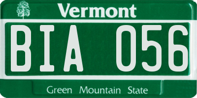 VT license plate BIA056