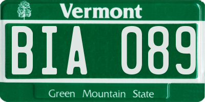 VT license plate BIA089