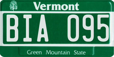 VT license plate BIA095