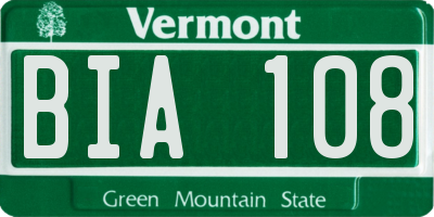 VT license plate BIA108