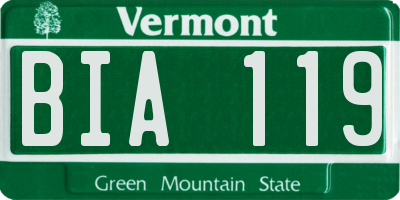 VT license plate BIA119