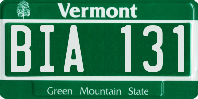 VT license plate BIA131