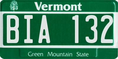 VT license plate BIA132