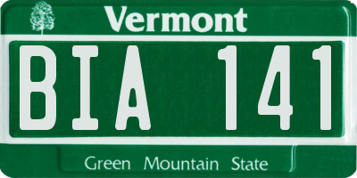 VT license plate BIA141