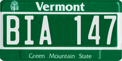 VT license plate BIA147