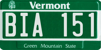VT license plate BIA151