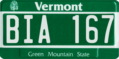 VT license plate BIA167