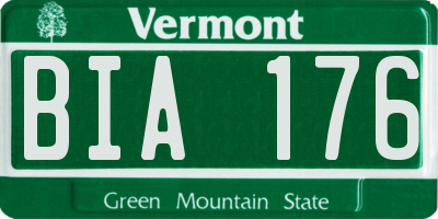 VT license plate BIA176