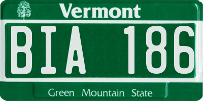 VT license plate BIA186