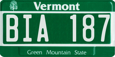VT license plate BIA187