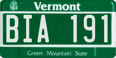 VT license plate BIA191