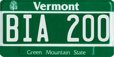 VT license plate BIA200