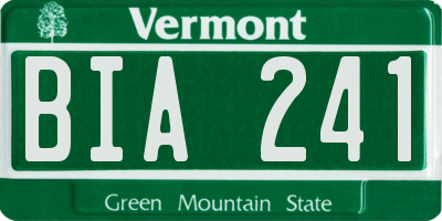 VT license plate BIA241