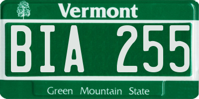 VT license plate BIA255