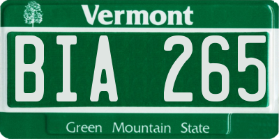 VT license plate BIA265